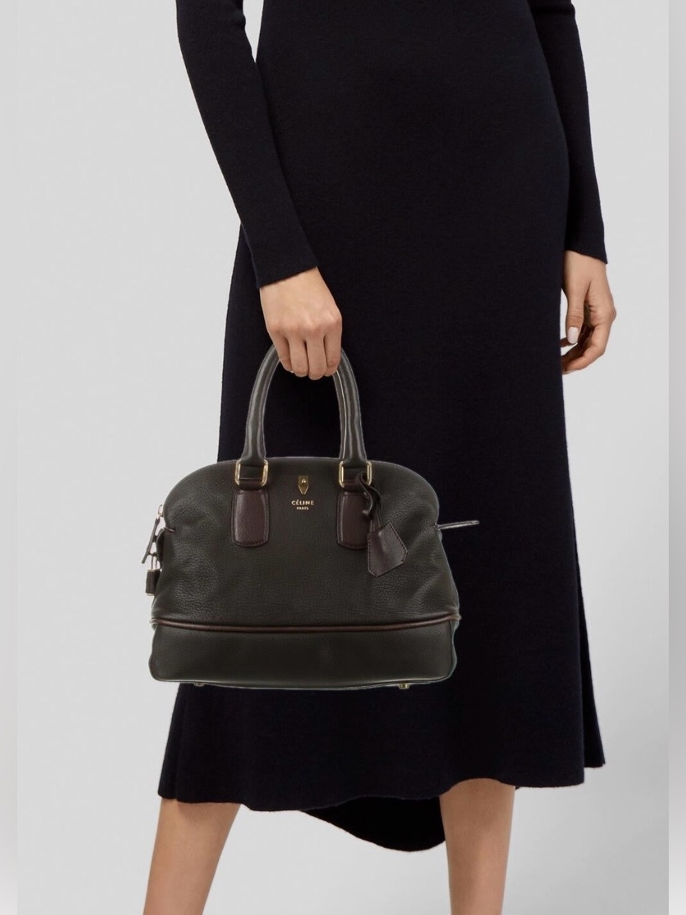 Celine Small leather brown bowling bag